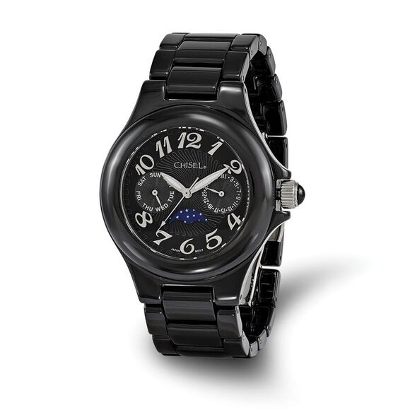Chisel Ladies Black Ceramic Black Dial Watch - Picture 1 of 3